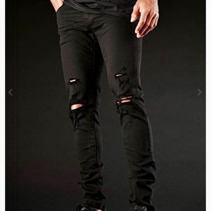 Jordan Craig Jet Black Open Rift Denim Jeans